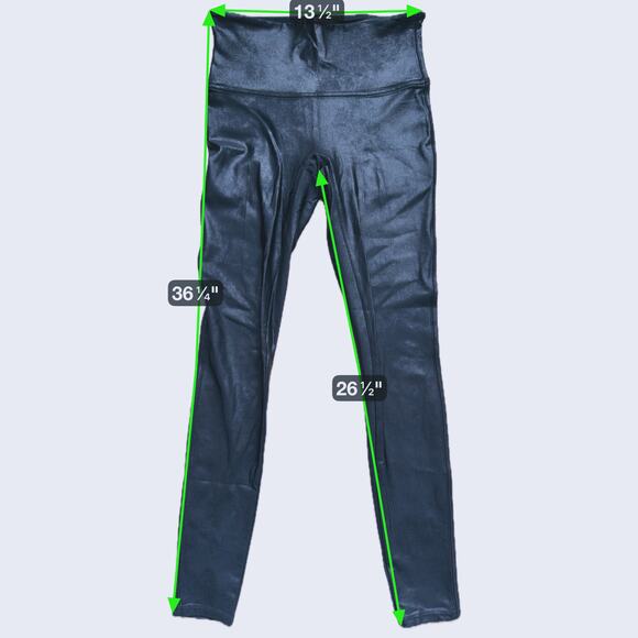 Spanx Vegan Leather Full Length Leggings Black Medium Quiet Luxury Edgy Glam - Picture 5 of 5